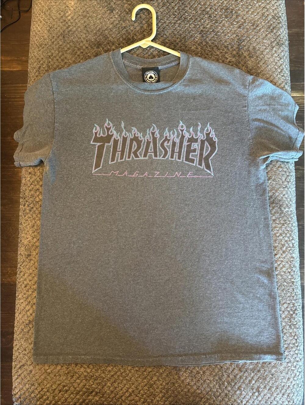 Vintage Thrasher Skateboard Magazine Logo SF CA Mens Medium T-Shirt